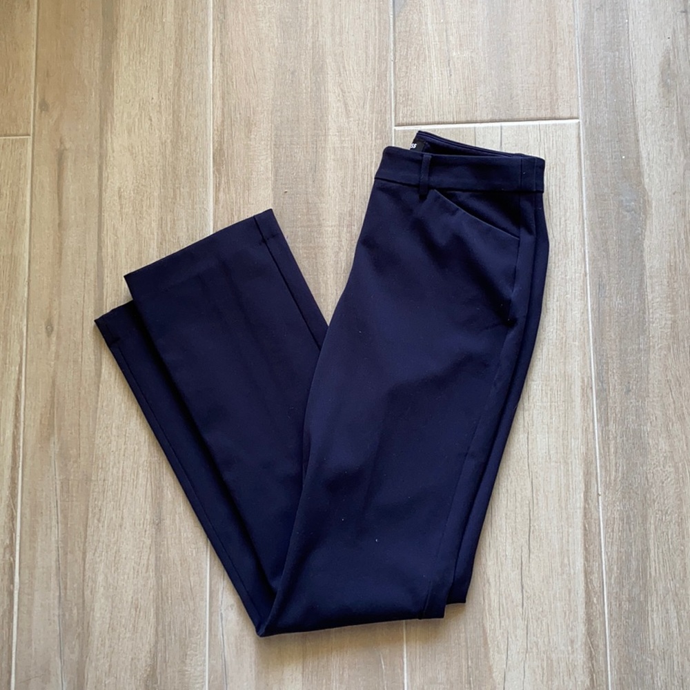 Express navy blue boot leg work pants